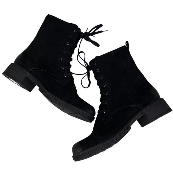 Clarks Hearth Maye Black Nubuck Lace Up Boot 11 New - Picture 5 of 16